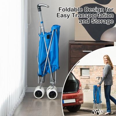 Folding Shopping Utility Cart with Water-Resistant Removable Canvas Bag - 26" x 18" x 37"(L x W x H)