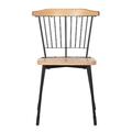 Taiga Furnishings Metal Chair 74568 Frosted Black w/ Walnut Ash Veneer Wood Seat Wood/Upholstered in Brown | 32.28 H x 20.87 W x 19.69 D in | Wayfair