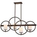 Cirque 4-Light Island Chandelier - Dark Bronze - Opal Glass Shade