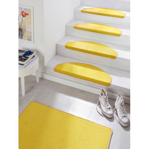 "Stufenmatte HANSE HOME ""Fancy"" Teppiche Gr. B/L: 23 cm x 65 cm, 7 mm, 15 St., gelb Stufenmatten 15 Stück, Treppenmatten, Selbstklebend, Stufenteppich, Treppenstufen"