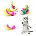 Jouets en polaire doux pour chat fausse souris plumes colorées Mini amusant entraînement