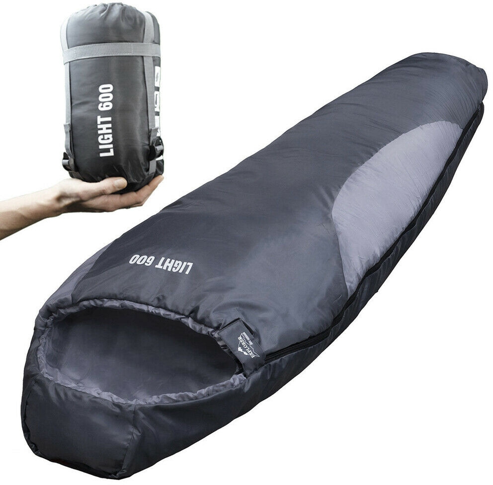 Mumienschlafsack EXPLORER "Light 600", grau (grau, hellgrau), Schlafsäcke, B/L: 75cm x 210cm, Obermaterial: 100% Polyester, L:210cm