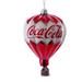 Coca Cola Hot Air Balloon Christmas Holiday Ornament Red and White Glass - Red,White