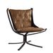 Faux Leather Upholstered Metal Frame Accent Chair with Star Base,Brown