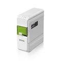 Epson LabelWorks LW-C410, Bluetooth-Etikettendrucker für langlebige Etiketten, Geschenkbänder und mehr, 36 kompatible Bänder bis 18 mm Breite, App-Steuerung, Batterie-betrieben, grau