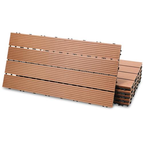 Swanew – Terrassenfliesen Holzfliesen wpc Fliesen 30er Kunststoff 5m² Garten 60x30cm Klickfliese