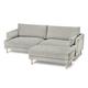 3-Sitzer-Sofa mit Hocker, hellgrau