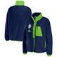 "Women's WEAR by Erin Andrews College Navy Seattle Seahawks Polar Fleece Raglan Full-Snap Jacket"