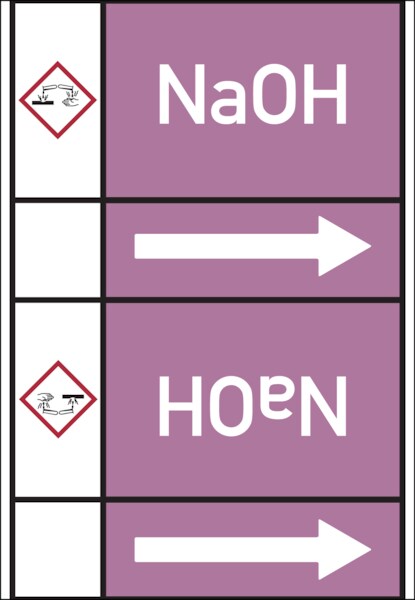 Rohrleitungskennzeichen NaOH - 33000x105 mm Folie selbstklebend Image