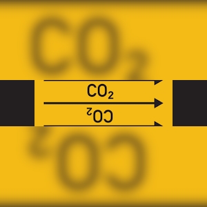 Rohrleitungskennzeichen CO2 - 33000x90 mm Folie selbstklebend Image
