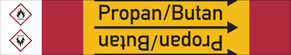 Rohrleitungskennzeichen Propan/Butan - 33000x105 mm Folie selbstklebend Image