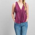 Free People Tops | Free People Purple Twist And Shell Tie Back Blouse L | Color: Purple | Size: L