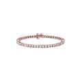 Women's Rose Gold Plated Sterling Silver Miracleset Diamond Round Faceted Bezel Tennis Bracelet 6" by Haus of Brilliance in Rose Gold