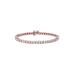 Women's Rose Gold Plated Sterling Silver Miracleset Diamond Round Faceted Bezel Tennis Bracelet 6" by Haus of Brilliance in Rose Gold