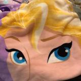Disney Other | Disney’s Frozen Elsa Large Cozy Fuzzy Throw Blanket, Purple Finished Trim | Color: Pink | Size: Throw