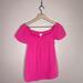 J. Crew Tops | J. Crew Women’s Size Small Smocked Gauze Flutter Sleeve Top In Neon Fuchsia | Color: Pink | Size: S