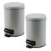 Elle Decor Elle Décor 2 Pack Speckled Design 3 Liter Step Bin w/ Lid Trash Can In Black in Gray | 9.84 H x 6.69 W x 8.66 D in | Wayfair