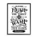 Stupell Industries Flush & Wash Hands Vintage Style Text Typography Giclee Texturized Art Set By Lettered & Lined Canvas in Black/White | Wayfair