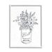 Stupell Industries Detailed Flower Bouquet Outline Canvas in Black/Gray/Green | 30 H x 24 W x 1.5 D in | Wayfair an-499_wfr_24x30