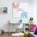 Stupell Industries Hello Sunshine Pastel Greeting Pink Blue Rainbows by Ilene Segal - Unframed Graphic Art Canvas in White | Wayfair