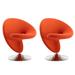 Accent Chair - Manhattan Comfort Curl Swivel Accent Chair Wool in Orange | 30.7 H x 24 W x 26 D in | Wayfair 2-AC040-OR
