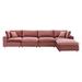 Pink Sectional - Modway Commix Down Filled Overstuffed Performance Velvet 5-Piece Sectional Sofa 4820 Polyester | 35 H x 158 W x 79 D in | Wayfair