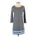 Gap Casual Dress - Shift: Gray Color Block Dresses - Women's Size X-Small