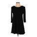 Pull&Bear Casual Dress - A-Line: Black Solid Dresses - Women's Size Small