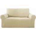 Elastisch Sofabezug Sofaüberwurf Sofaüberzug Couchbezug, 1 Stück,2-Sitzer(145-175cm), Creme - Creme