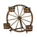 Wagon Wheel Barrel Planter Display - 32.25" Brown and Black