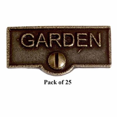 25 Switch Plate Tags GARDEN Name Signs Labels Cast Brass | Renovator's Supply