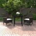 vidaXL Patio Dining Set Outdoor Table and Chair Set Poly Rattan and Glass