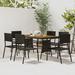 vidaXL 5/7 Piece Patio Dining Set Poly Rattan Black/Gray - 51.2" x 27.6" x 28.3"