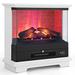 Costway 27'' Freestanding Electric Fireplace Heater w/ 3-Level Flame - See Details