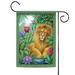 Lounging Lion and a Butterfly Outdoor Garden Flag 18" x 12.5"