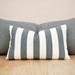 Jiti Indoor Bold Striped Black and Cream Textured Linen Decorative Accent Square Throw Pillow