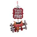 Kurt Adler This Ain"t My First Rodeo Hanging Figurine Ornament, Wood in Brown/Red | 2 H x 2 W x 4 D in | Wayfair J8633