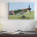 East Urban Home 'Supermarine Spitfire World War II Fighter Plane' Graphic Art on Wrapped Canvas Metal in Green | 40 H x 60 W x 1.5 D in | Wayfair