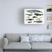 Rosecliff Heights Victoria Barnes "Whale Chart III" Canvas Art Canvas, Cotton in Black/Blue/Gray | 14 H x 19 W x 2 D in | Wayfair