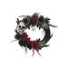 The Holiday Aisle® Skull, Hands & Roses 14.5" Foam Wreath in Black/Red/White | 2.5 H x 14.5 W x 14.5 D in | Wayfair