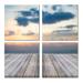 Rosecliff Heights Wooden Board At Sunset Seashore - Pier & Bridge Canvas Wall Art Print 4 Piece Set in Blue/Gray | 32 H x 32 W x 1 D in | Wayfair