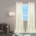 Ebern Designs Leobel Semi Sheer Grommet Curtain Panels Polyester in White | 96 H x 42 W in | Wayfair 338CF6010CE84DDA92368DEAD93B1638