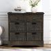 August Grove® Abud-Aleem Solid Wood 6 Drawer Accent chest Wood in Brown/Gray | 28.01 H x 28.01 W x 11.81 D in | Wayfair