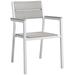 LexMod Maine 6 Piece Outdoor Patio Dining Set in White Light Gray by Modway Wicker/Rattan in Gray/White | 83.5 W in | Wayfair EEI-1745-WHI-LGR-SET