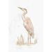 Highland Dunes Sepia Heron III by June Erica Vess - Wrapped Canvas Painting Canvas in White | 36 H x 24 W x 1.25 D in | Wayfair