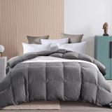 Eider & Ivory™ Down Comforter Queen/Full Size w/ Corner Tabs Down & Feather Blend, Cotton in Gray | 90 H x 90 W x 0.4 D in | Wayfair