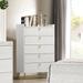 Everly Quinn Moselle 5 Drawer 32" Dresser Wood/Metal in Brown/White | 50 H x 32 W x 16 D in | Wayfair FC9A1465ED0A41B99E5501132A65AC91