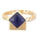 Universe Awakening,'18k Gold-Plated Lapis Lazuli Ring from Peru'