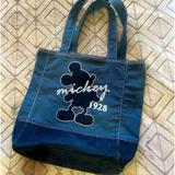 Disney Bags | Disney Mickey Mouse 1928 Embroidered Corduroy / Canvas Tote | Color: Blue | Size: Os