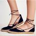 Free People Shoes | Free People Marina Black Suede Lace Up Tie Espadrille Sandals Sz 36 | Color: Black | Size: 6